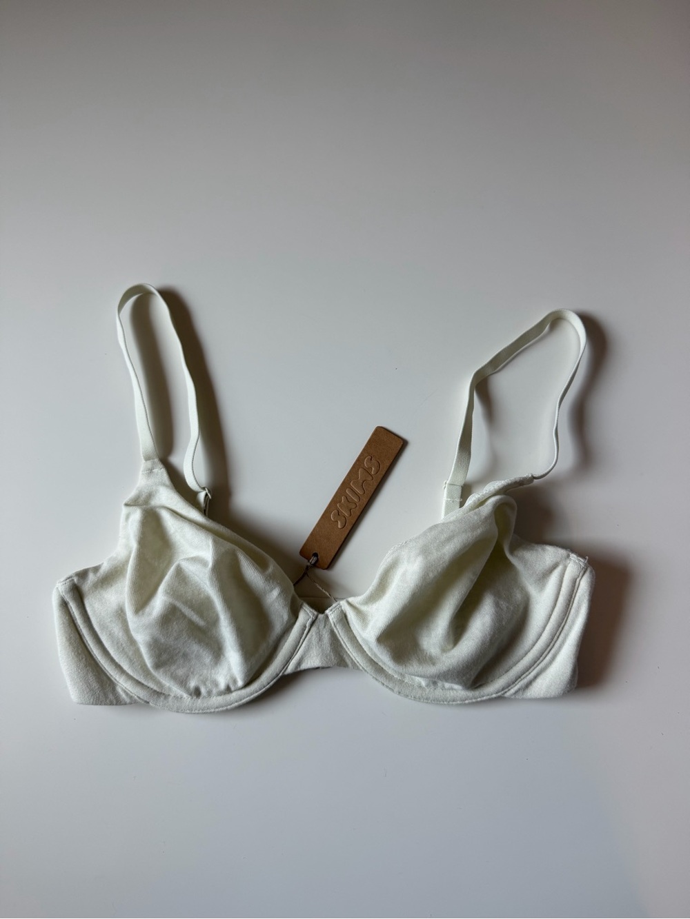 SKIMS Cotton Jersey Underwire Bra 30D NWT Bone